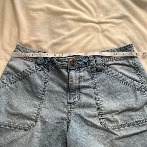 Vintage Y2K indie boho Faded Glory high waisted light wash denim shorts size 12 - Picture 5 of 6